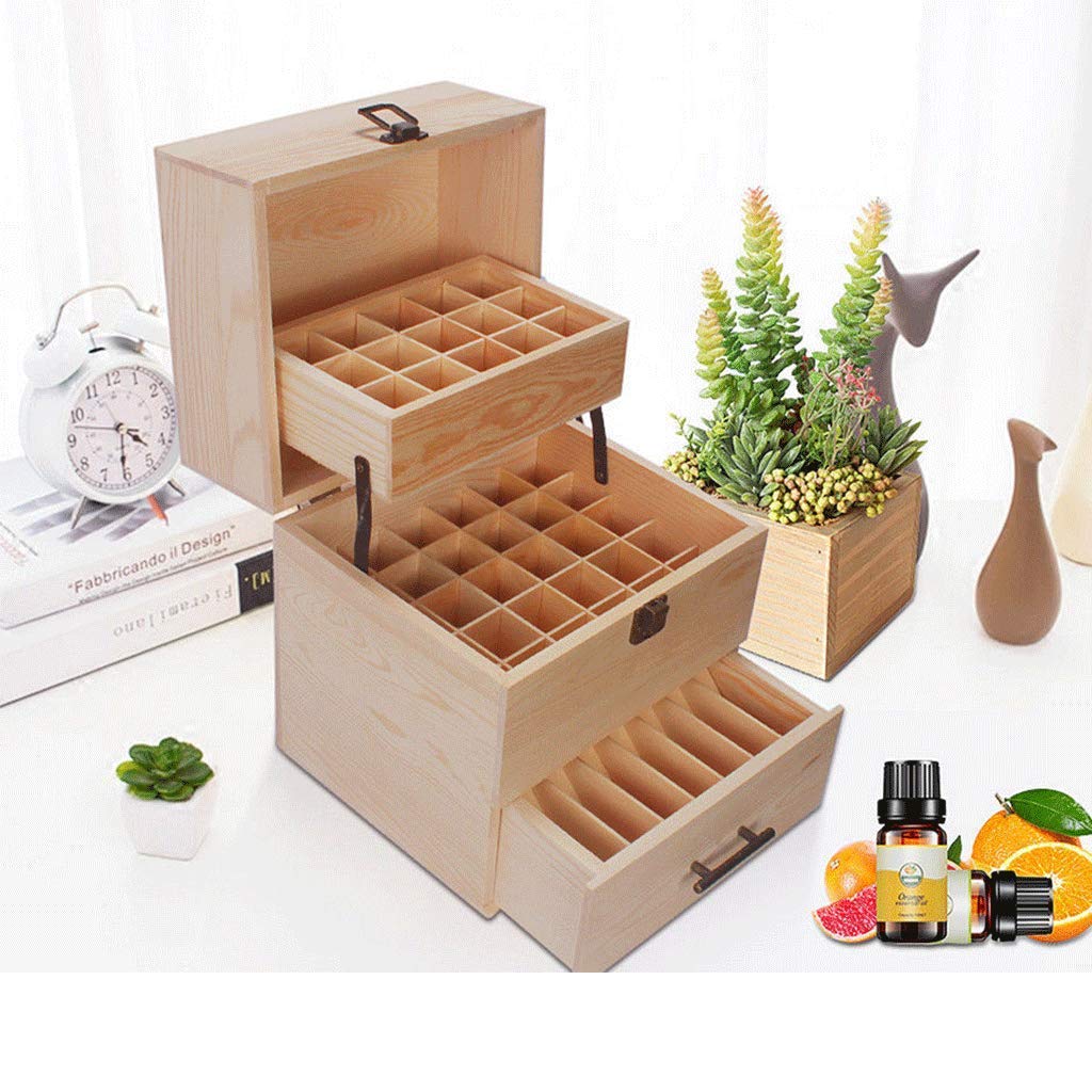 59-Slot Wooden Essential Oil Storage Box - Aromatherapy Display Case & Organizer for Essential Oils, Perfect for Home Spa, Massage Therapy, and Yoga Studio Use