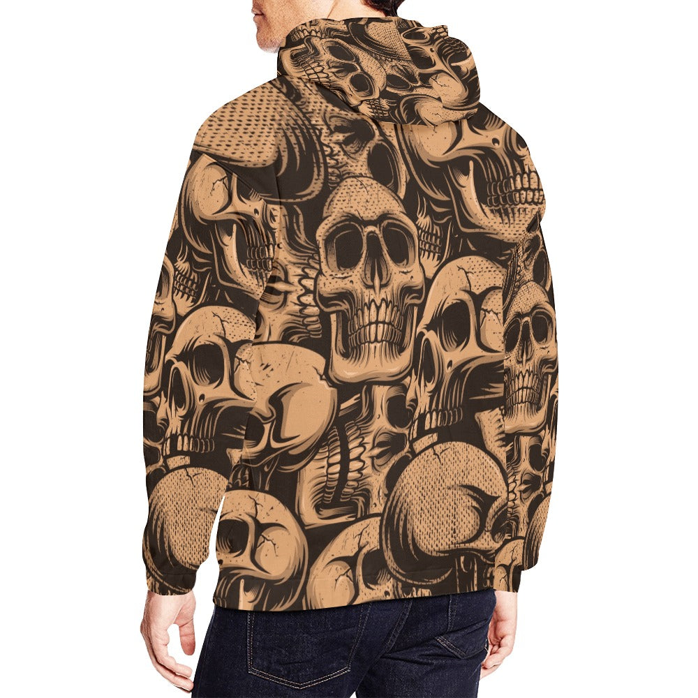 Bronze Skulls Hoodie - Gothic Streetwear for Men & Women | Perfect for Halloween, Concerts & Urban Fashion