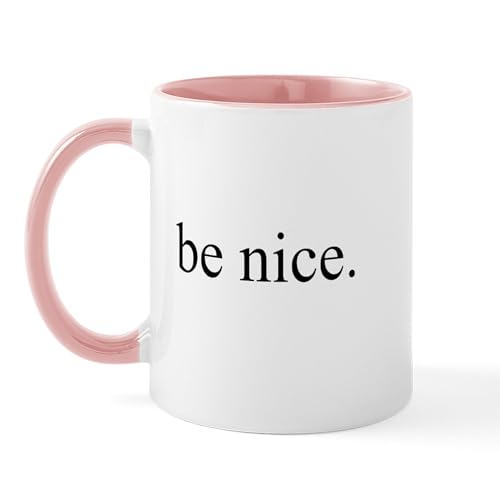 White/Pink Inside - Be Nice Mug