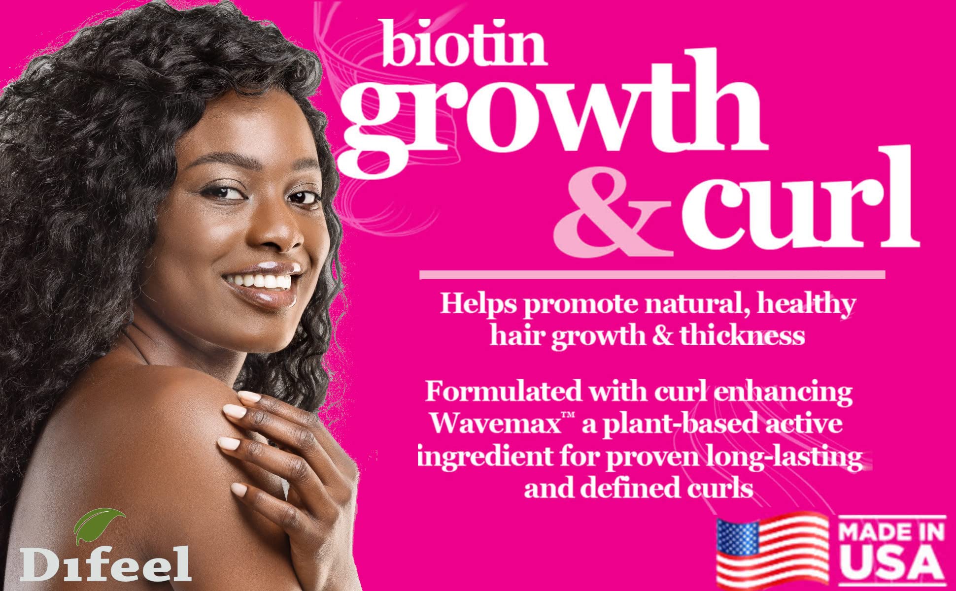 Difeel Biotin Shampoo & Conditioner Set 24oz - Hair Growth Treatment for Curly & Wavy Hair - Sulfate Free, Paraben Free, Phthalate Free - Unisex Hair Care Gift Set for Men & Women - Perfect for Daily Use & Salon-Quality Results at Home