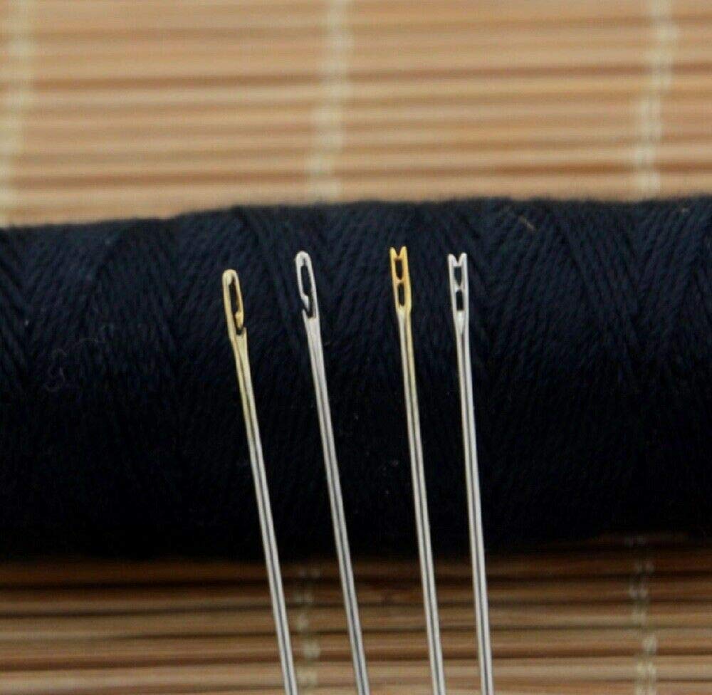 24Pcs Stainless Steel Self-Threading Sewing Needles for Darning & Repair - Sharp Needle Set for Clothes, Socks, Fabrics - Perfect for Home Mending & Craft Projects