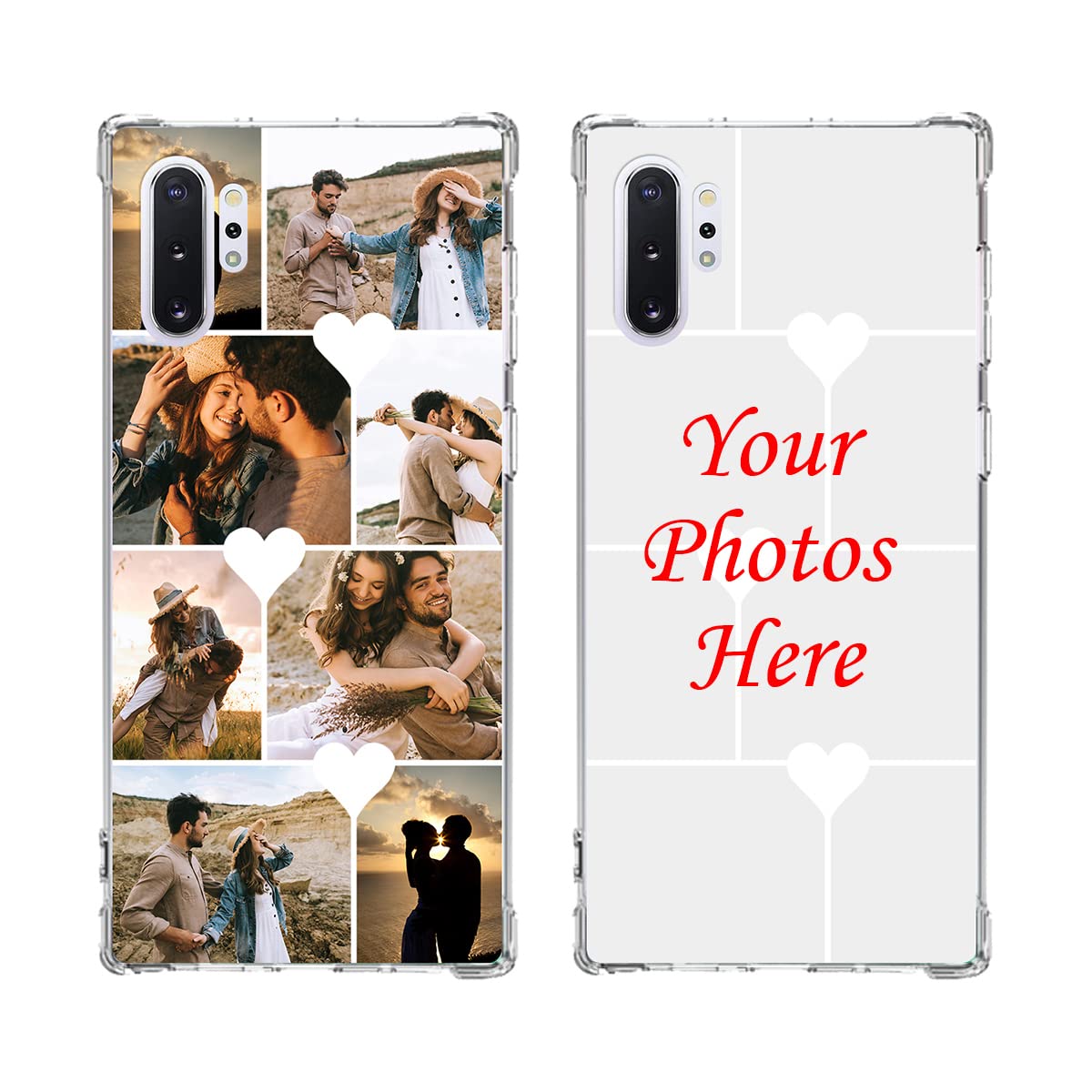 Custom Samsung Galaxy Note10 Plus Phone Case - Ultra Thin Clear TPU Bumper with Multi-Photo Collage Design | Personalized Shockproof Protection | Perfect for Everyday Use, Travel & Special Occasions