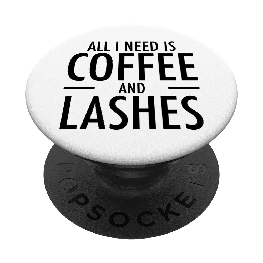 Professional Coffee Strong Lashes Long Cosmetologist Beautician Gift - Swappable PopGrip for Phones & Tablets | Perfect for Makeup Artists & Beauty Enthusiasts