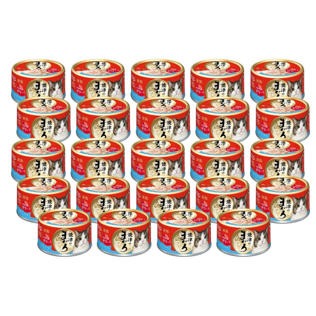 24-Pack Aixia Yaizu No Maguro Wet Canned Cat Food 70g - Rich Sauce Thin Jelly Tuna Fillet for Adult & Senior Cats - Perfect for Mealtime, Travel & Emergency Pet Food Supply