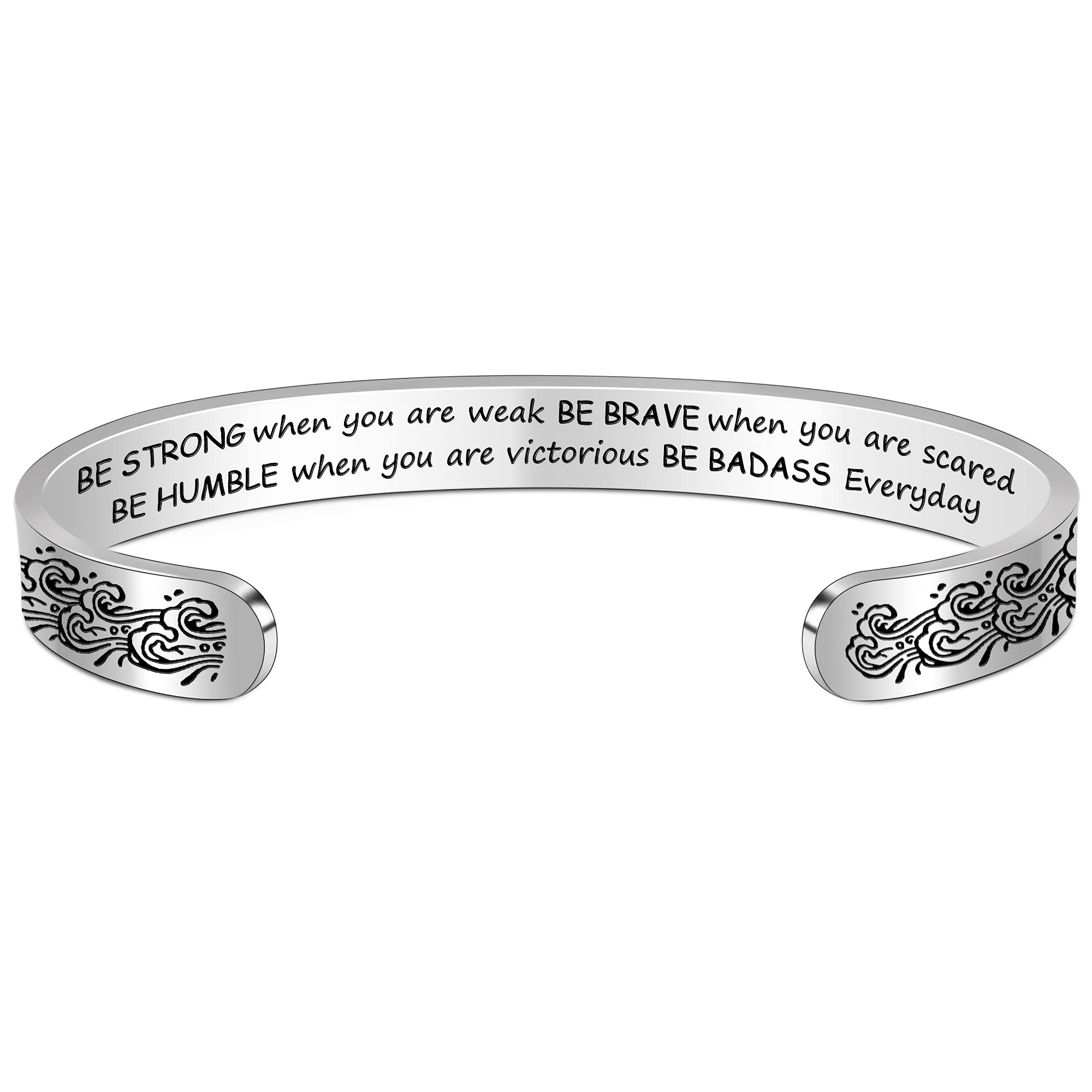 Btysun Inspirational Bracelets for Women - Motivational Mantra Jewelry, Personalized Cuff Bangle for Mother's Day, Graduation, Birthday Gifts from Daughter | Friendship Jewelry for Girls & Women | Perfect for Daily Wear, Special Occasions & Gift-Giving