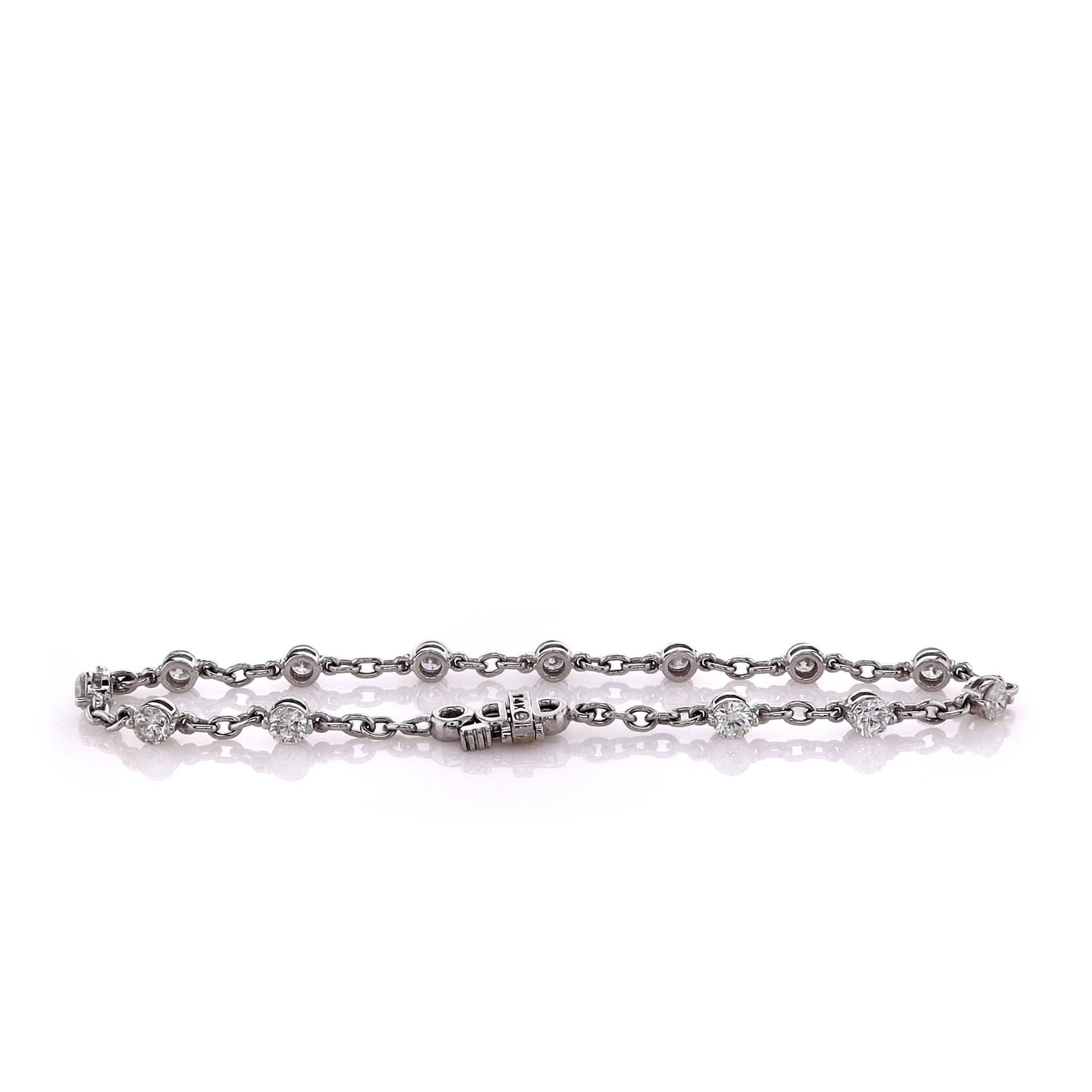 14K White Gold 7-13 Prong Set Diamond Bracelet for Women | Elegant Tennis Bracelet for Wedding, Anniversary & Special Occasions