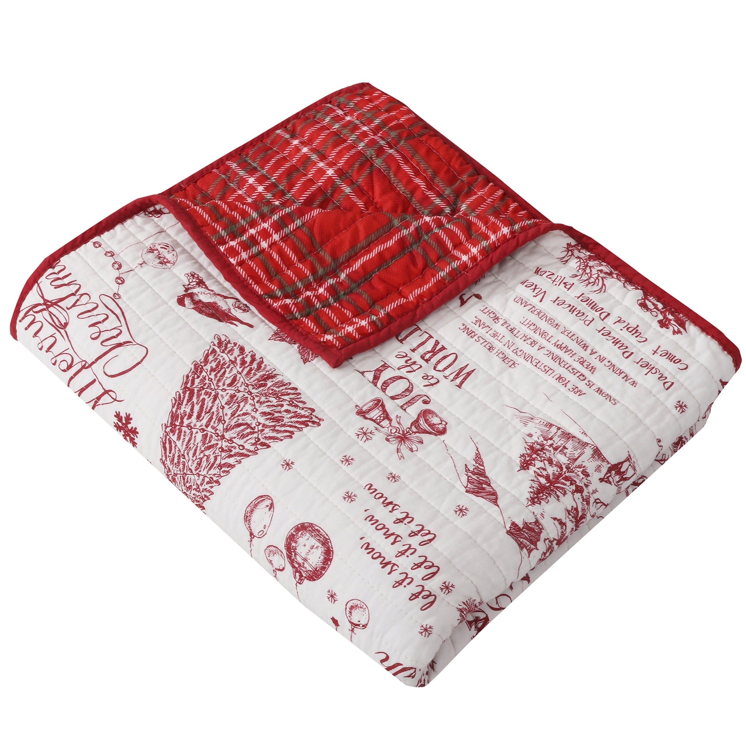 Cozy Yuletide Quilted Throw Blanket - Soft Christmas Holiday Bedspread for Couch, Bed & Winter Decor - Perfect Gift for Family & Friends