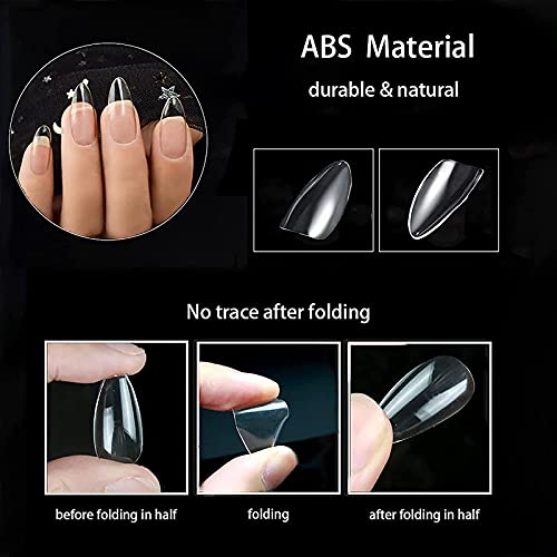 FAMEZA 100pcs Clear Acrylic False Nail Tips - Full Cover Artificial Nails with Storage Case for DIY Nail Art, 10 Sizes - Perfect for Salon, Home Manicure & Party Glam Looks