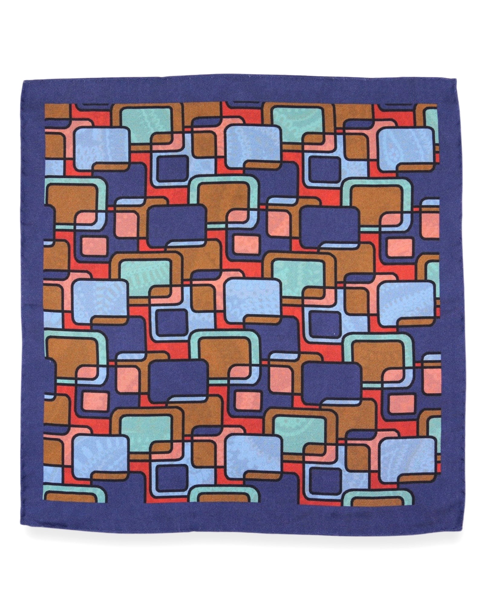 DÉCLIC Maxwell Reversible Pocket Square - Blue Silk Handkerchief for Men | Perfect for Weddings, Business Meetings & Formal Events