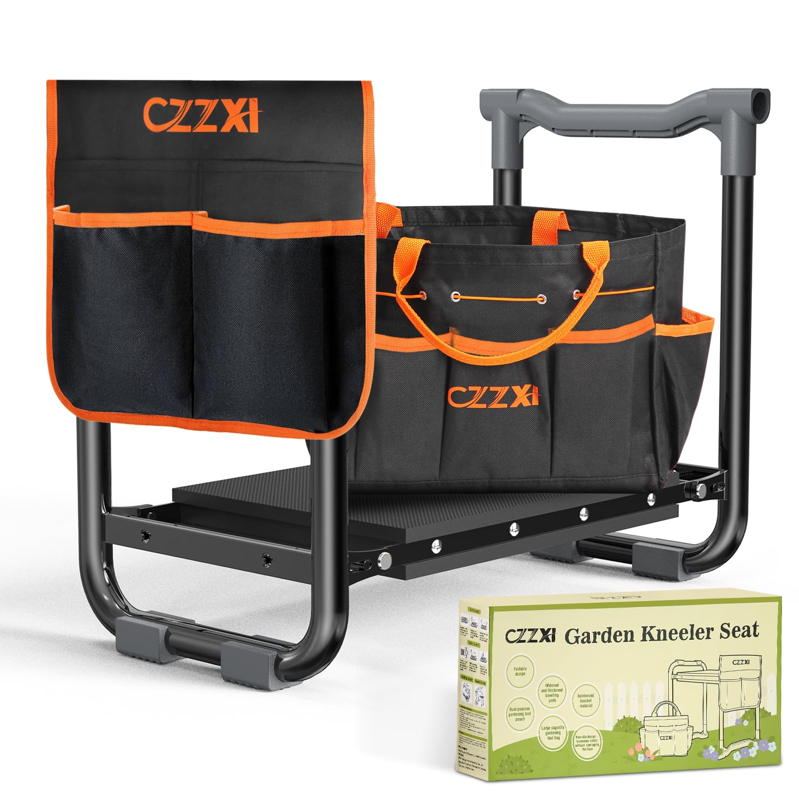 **Heavy Duty Garden Kneeler and Seat with Thick Kneeling Pad - Gardening Stool with Tool Pouch & Storage Bag - Perfect for Seniors & Outdoor Gardening Gifts**    *(Ideal for Planting, Weeding, and Comfortable Gardening Tasks - Great for Elderly & Back Pain Relief)*