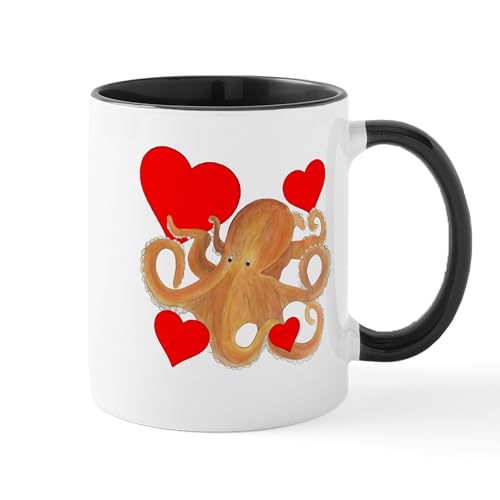 White/Black Inside - Valentine Octopus Mug