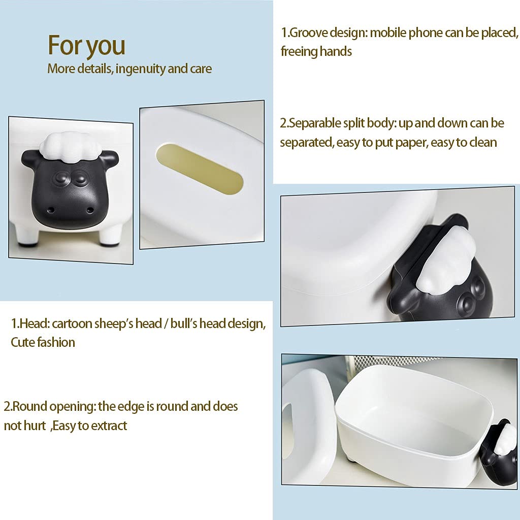 Creative Gray Tissue Box Holder Cover for Bedroom, Bathroom Vanity, Dressers & Nightstands - Decorative Home Organizer for Desks & Tables | Perfect for Home & Office Use