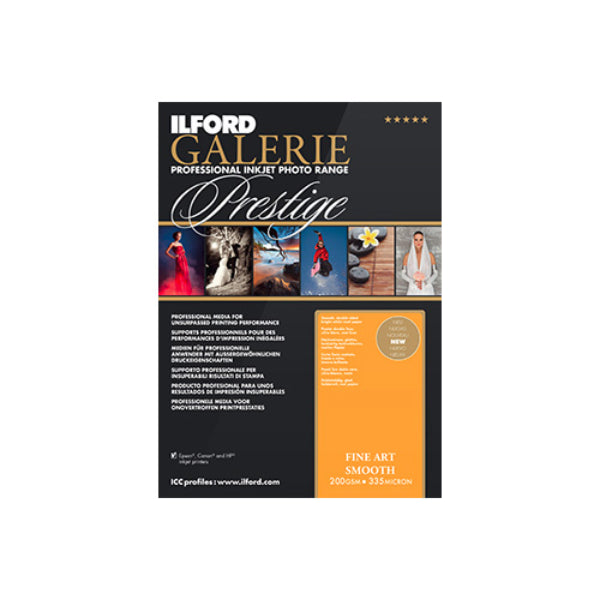 Ilford Galerie Fine Art Smooth 200gsm A3+ Premium Inkjet Paper - 25 Sheets for Professional Photography & Art Prints - Ideal for Home Studios, Galleries, and Fine Art Reproduction