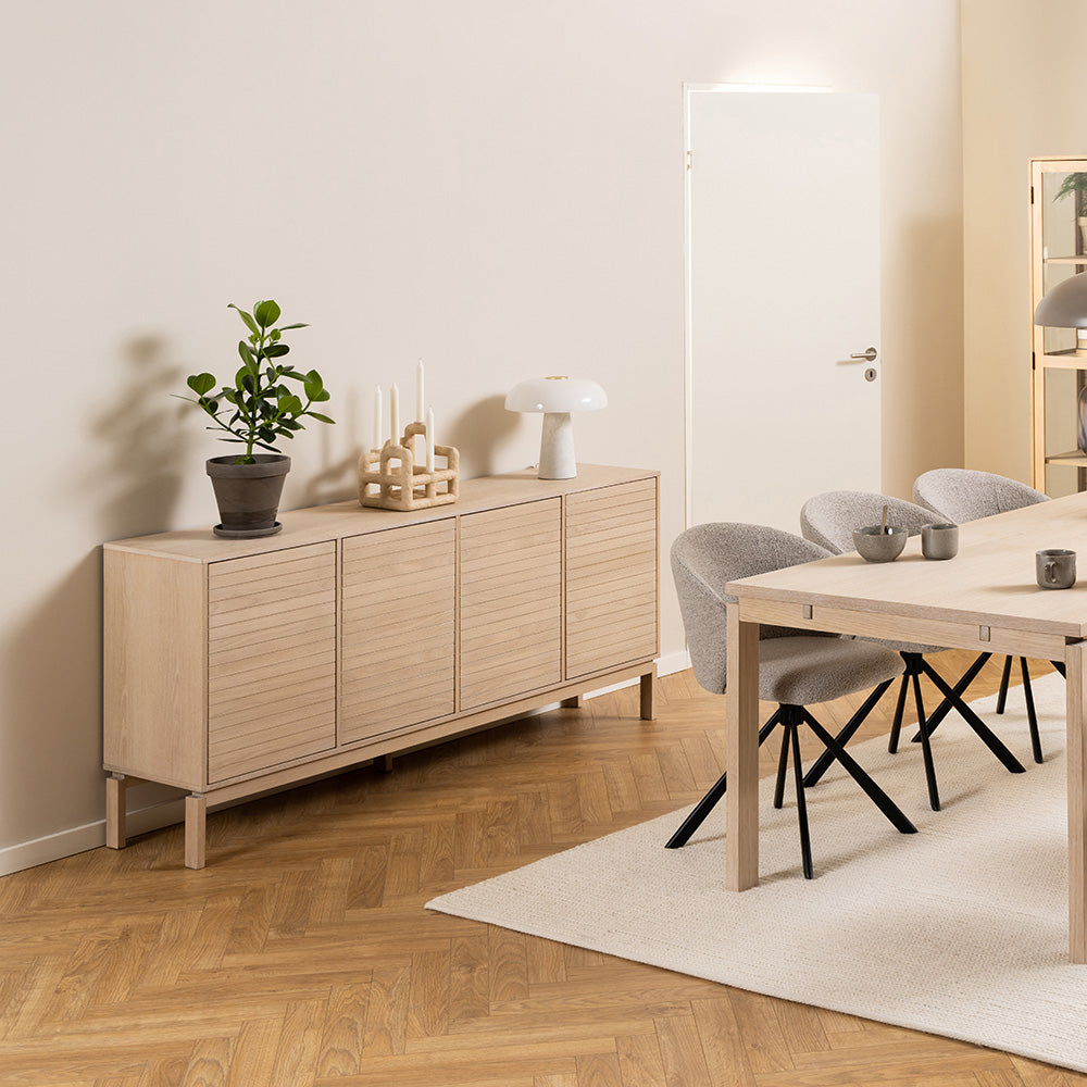 LINLEY 180cm Oak Sideboard Buffet Cabinet - Stylish Storage for Dining Room, Living Room & Entryway