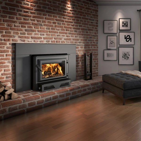 Ventis HEI240 High-Efficiency Wood Burning Fireplace Insert with Black Faceplate Bundle - Perfect for Home Heating & Cozy Winter Nights