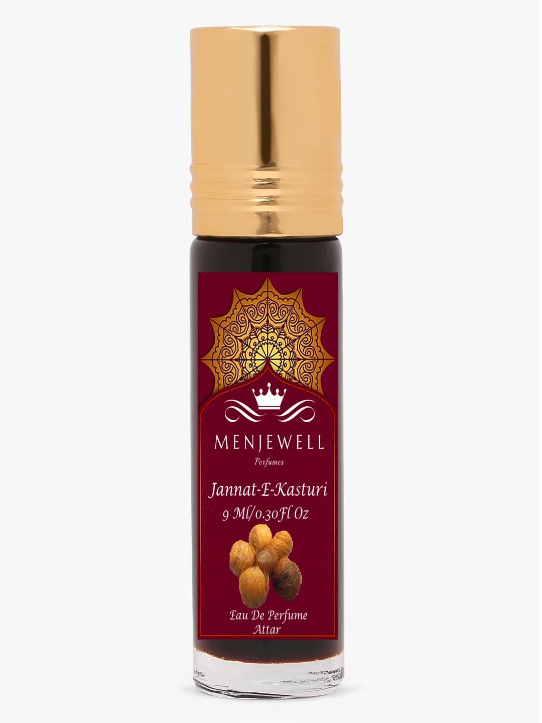 Menjewell Jannat-E-Kasturi Roll On Attar Perfume for Men & Women - 9ml Long Lasting Fragrance Oil - Perfect for Daily Wear, Special Occasions & Gift Giving