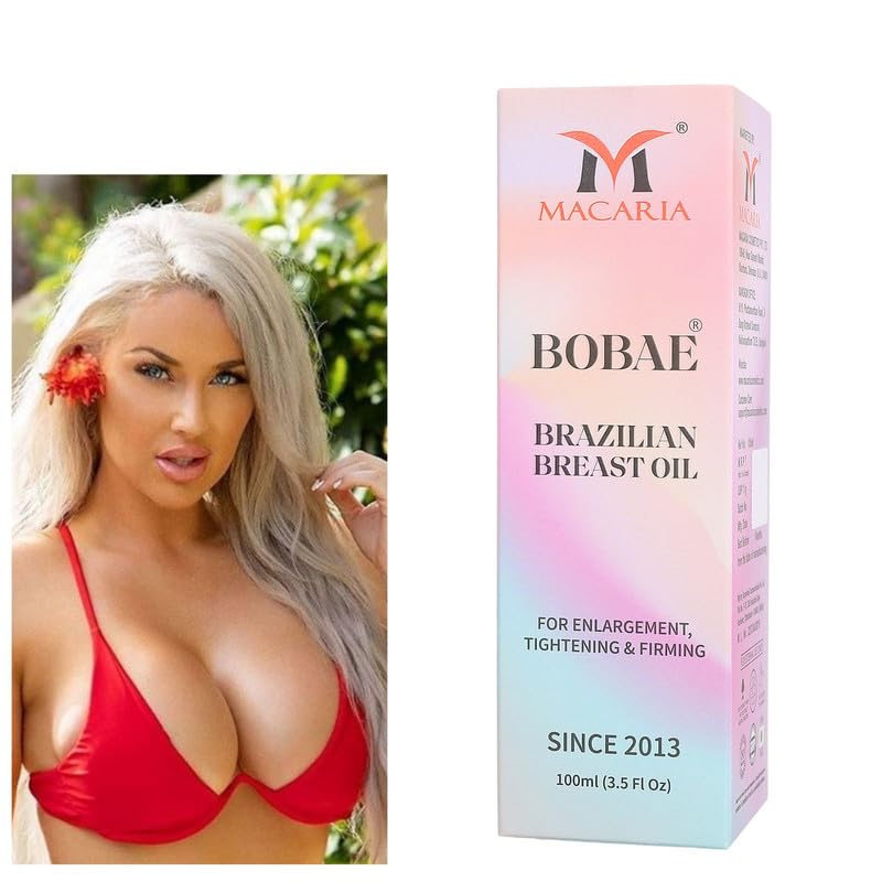 MACARIA Bobae Brazilian Breast Enlargement Cream - Natural Bust Enhancement Oil for Bigger, Firmer & Lifted Breasts | Safe Firming & Lifting Solution for Women | Use Daily for Best Results
