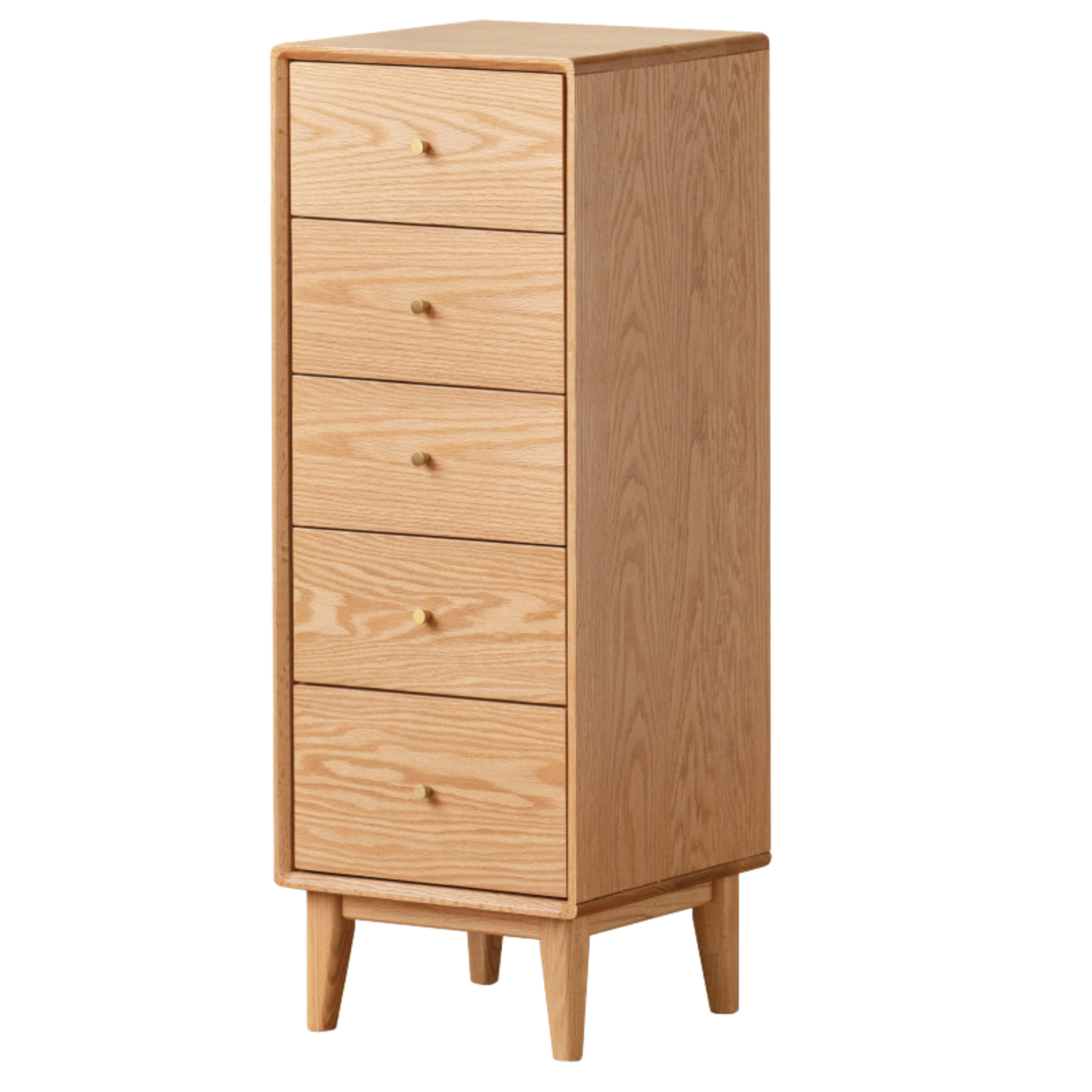 Solid Oak & Beech Wood Chest of Drawers - 5-Drawer Storage Cabinet with Multi-Functional Design for Bedroom, Living Room, and Office Organization