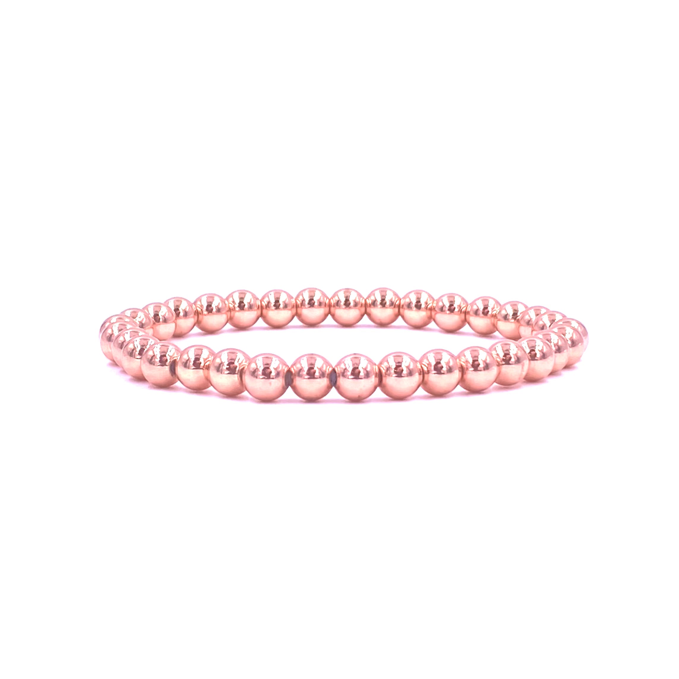 Elegant Ashley Gold Stainless Steel Rose Gold Stretch Beaded Bracelet for Women - Perfect for Parties, Weddings & Everyday Wear