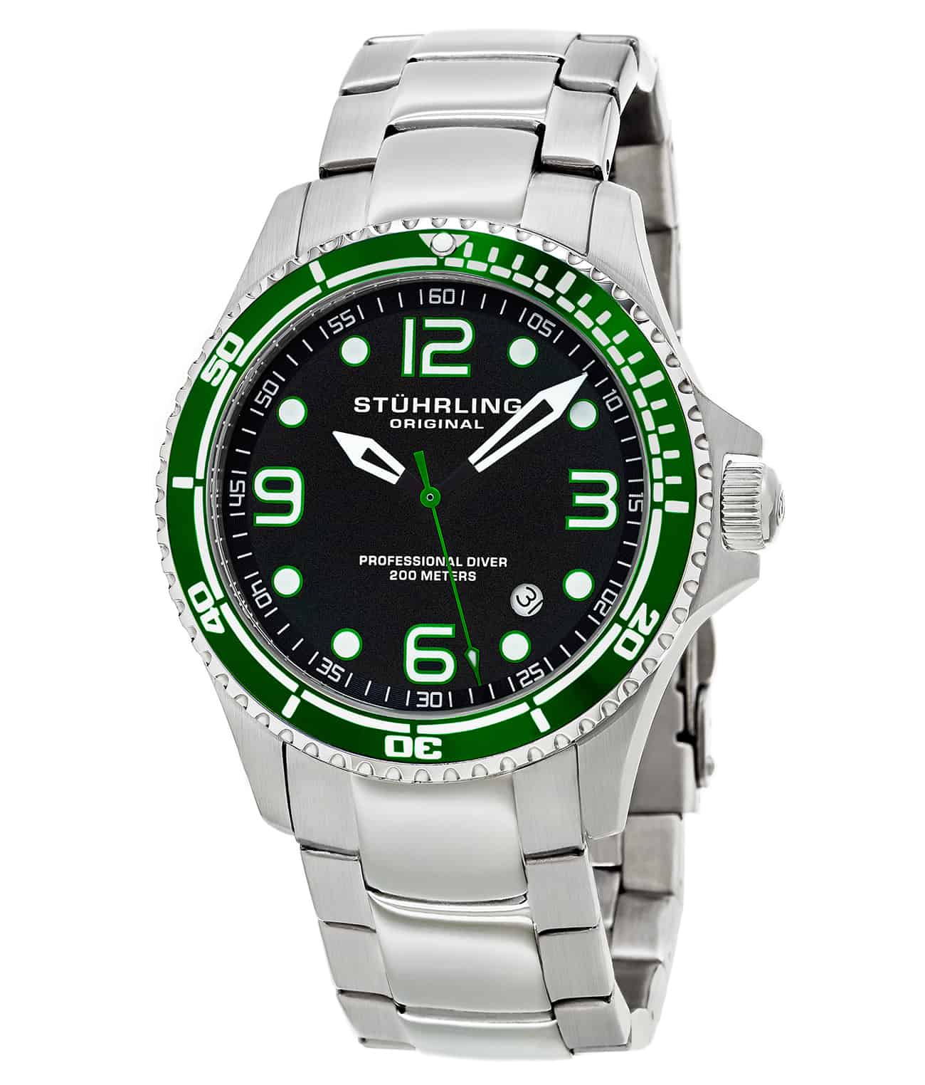 Grand Regatta 593 Quartz 45mm Diver Watch for Men - Waterproof Stainless Steel Analog Wristwatch - Perfect for Scuba Diving, Swimming & Outdoor Adventures
