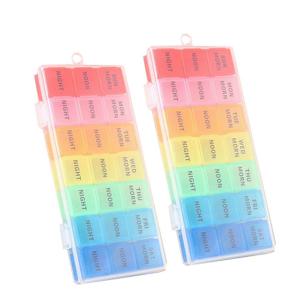 Healifty 2 Pack Travel Medication Organizer - Portable Pill Case for Daily Medicine Storage - Compact Pocket-Sized First Aid Kit for Travel, Work, Gym & Outdoor Activities