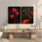 2-Piece Black Rose Vintage Oil Painting Framed Wall Art 50x75cm - High Quality Canvas Print, 100% Australian Made, Ready to Hang - Perfect for Living Room, Bedroom & Office Decor