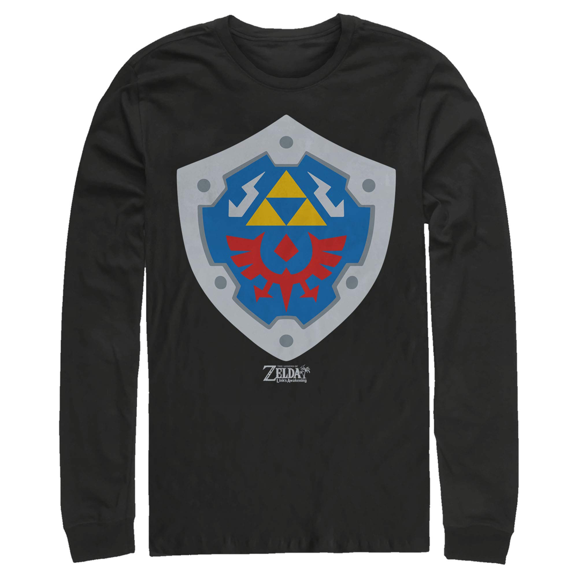 Nintendo Legend of Zelda Link's Awakening Hylian Shield Men's Long Sleeve T-Shirt - Official Licensed Gaming Apparel for Cosplay, Conventions & Casual Wear