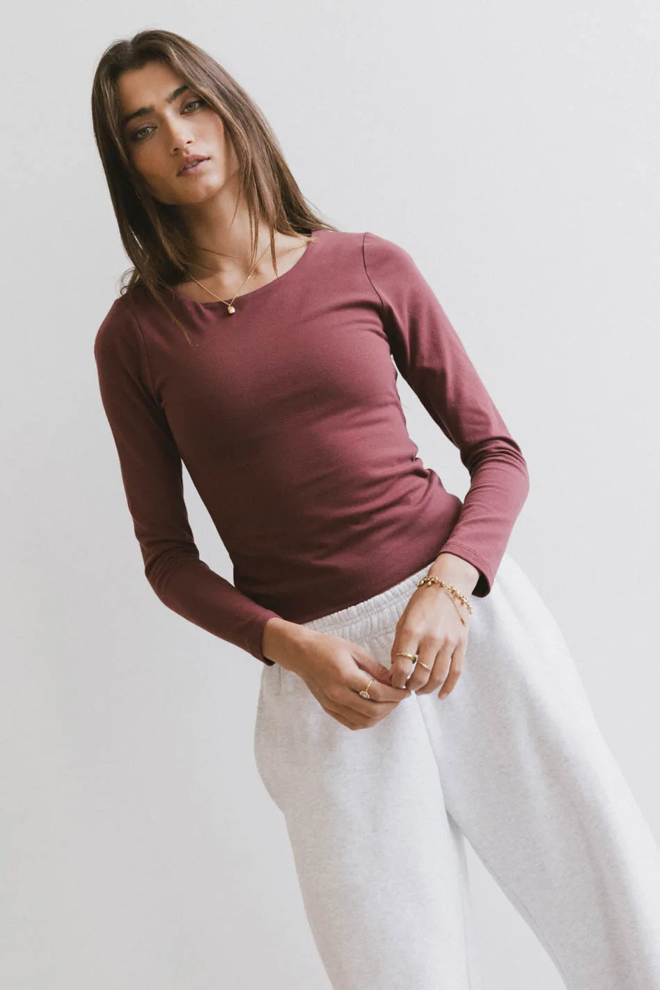 Kendra Basic Top in Berry - Women's Casual Short Sleeve T-Shirt for Everyday Wear | Perfect for Work, Weekend & Summer Outfits | FINAL SALE