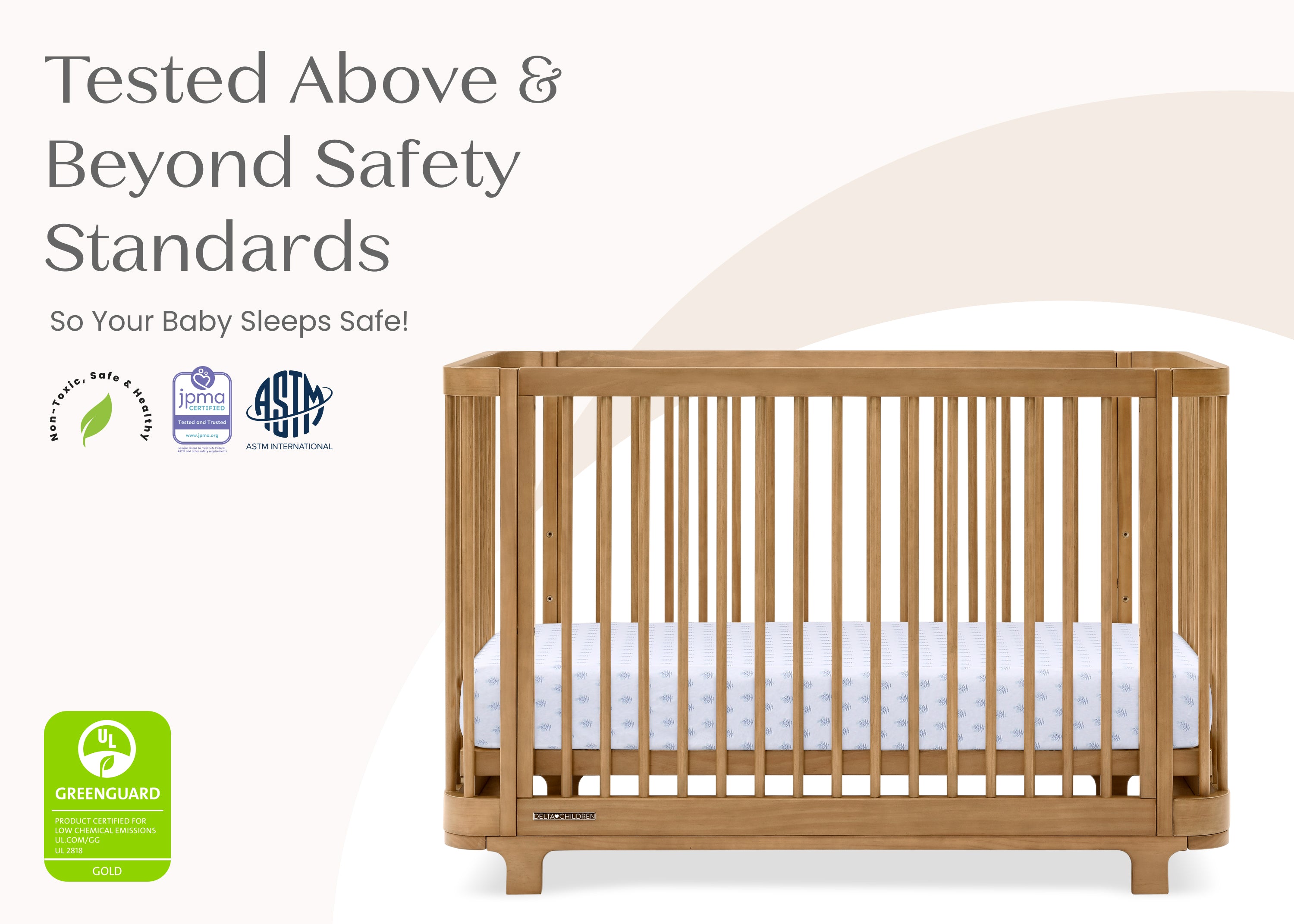 Nest 4-in-1 Convertible Baby Crib - Toddler Bed, Daybed & Full-Size Bed - Safe Nursery Furniture for Newborn to Teen - Perfect for Bedrooms, Daycare & Guest Rooms