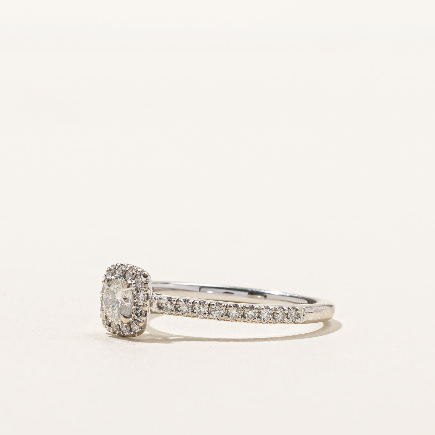 Halo Diamond Engagement Ring 0.50ctw Size 7.5 - Elegant Wedding Proposal Ring for Her, Perfect Anniversary Gift & Bridal Jewelry