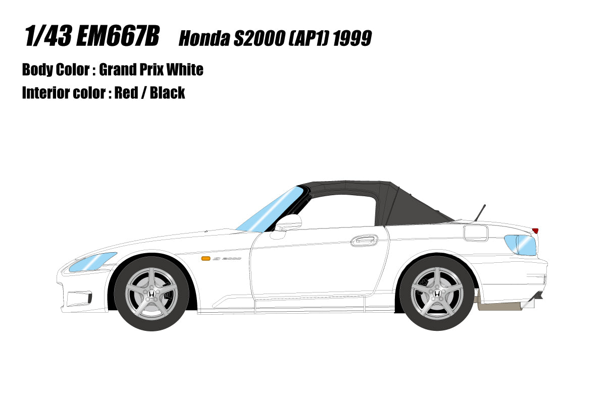 1:43 Scale Honda S2000 AP1 1999 Diecast Model Car - Collectible Miniature Vehicle for Car Enthusiasts & Display in Home/Office