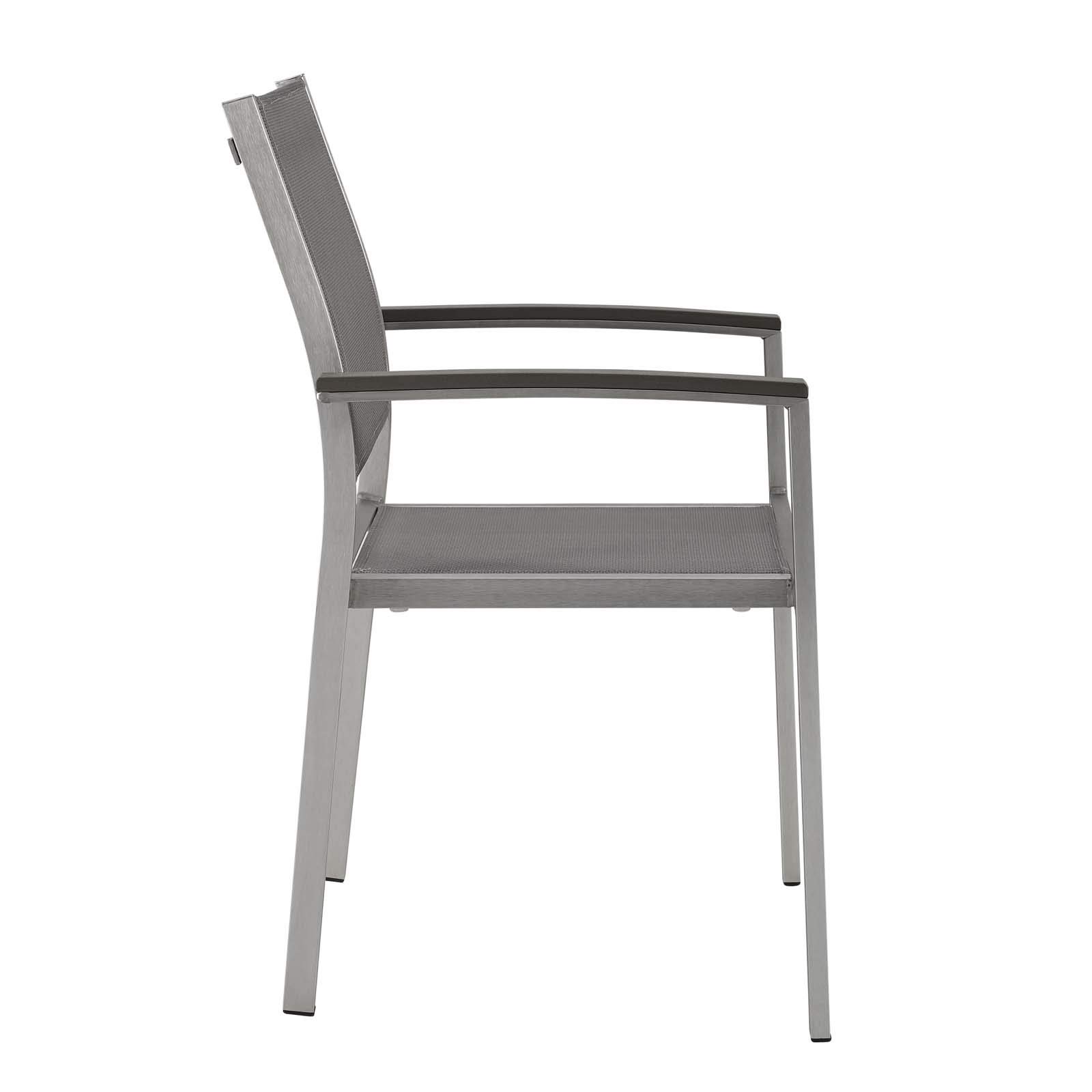 Modern Outdoor Patio Dining Chairs Set - 2 Pack Aluminum Alloy Bistro Chairs with Cushion, Rust-Resistant Steel Frame in Gray - Perfect for Balcony, Garden, Poolside & Cafe Seating
