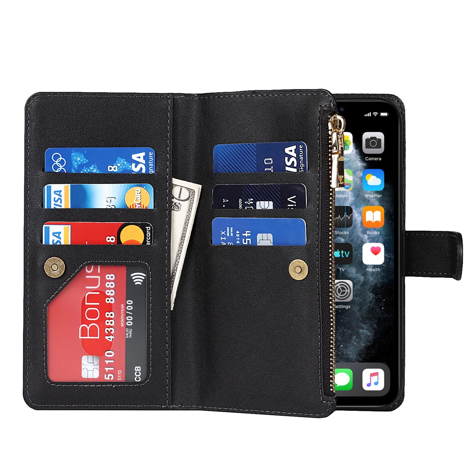 Premium PU Leather iPhone 11 Pro Max Wallet Case (6.7