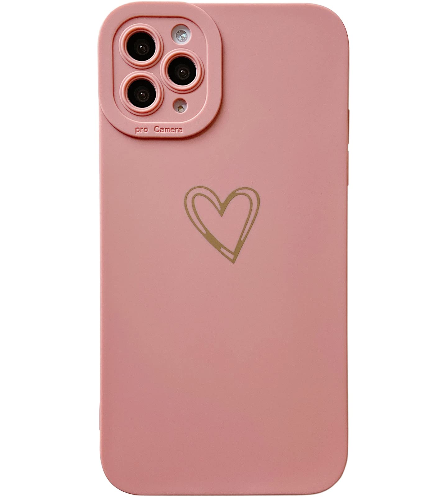 Qokey Cute Plated Love Heart iPhone 11 Pro Max Case (6.5