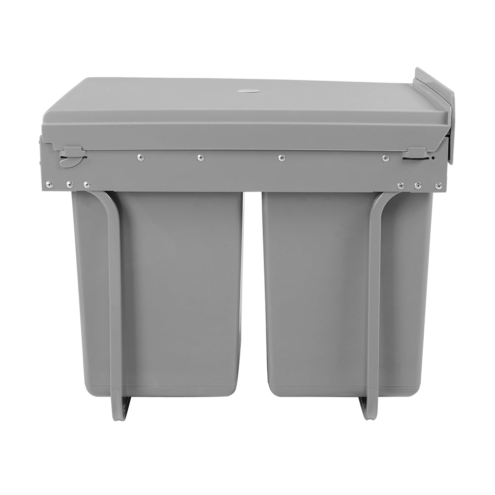 Cefito 20L x 2 Pull Out Trash Can Set - Grey Kitchen Waste Bin for Under Sink Cabinet, Pantry & Bathroom Organization