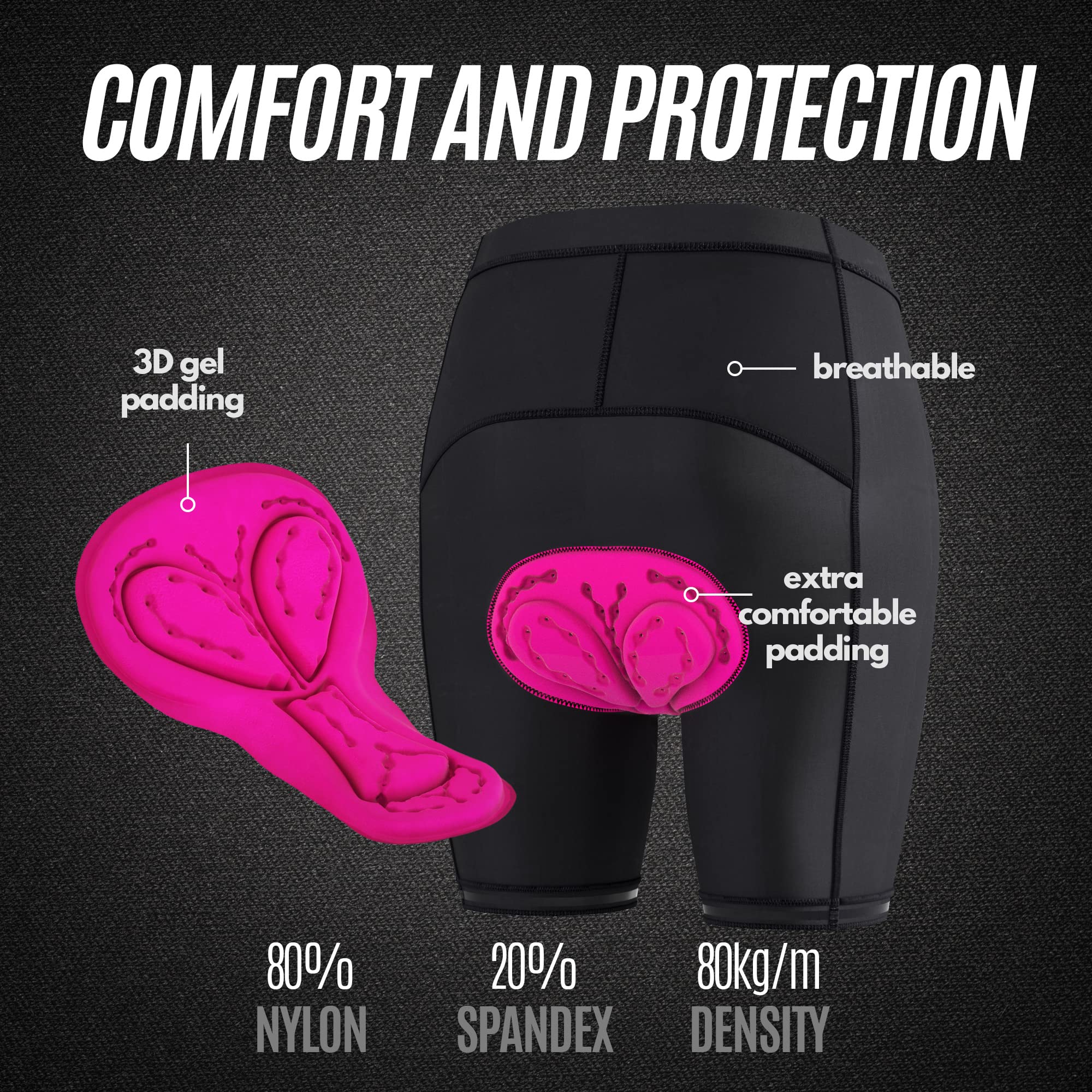 **POWR LABS Women's Padded Bike Shorts with Pockets - Comfortable Cycling Shorts for Women - Perfect for Road Biking, Spinning & Outdoor Workouts**
