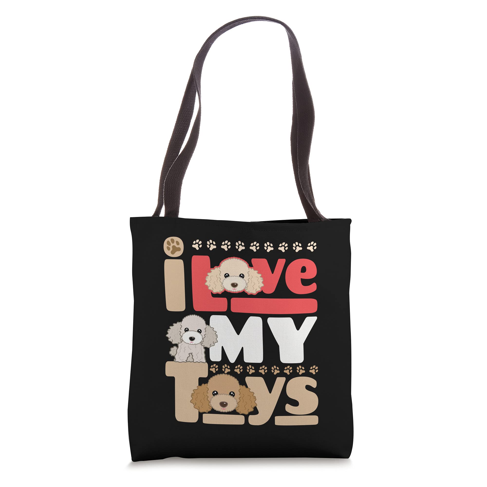 Cute Poodle Tote Bag - I Love My Dog for Shopping & Travel