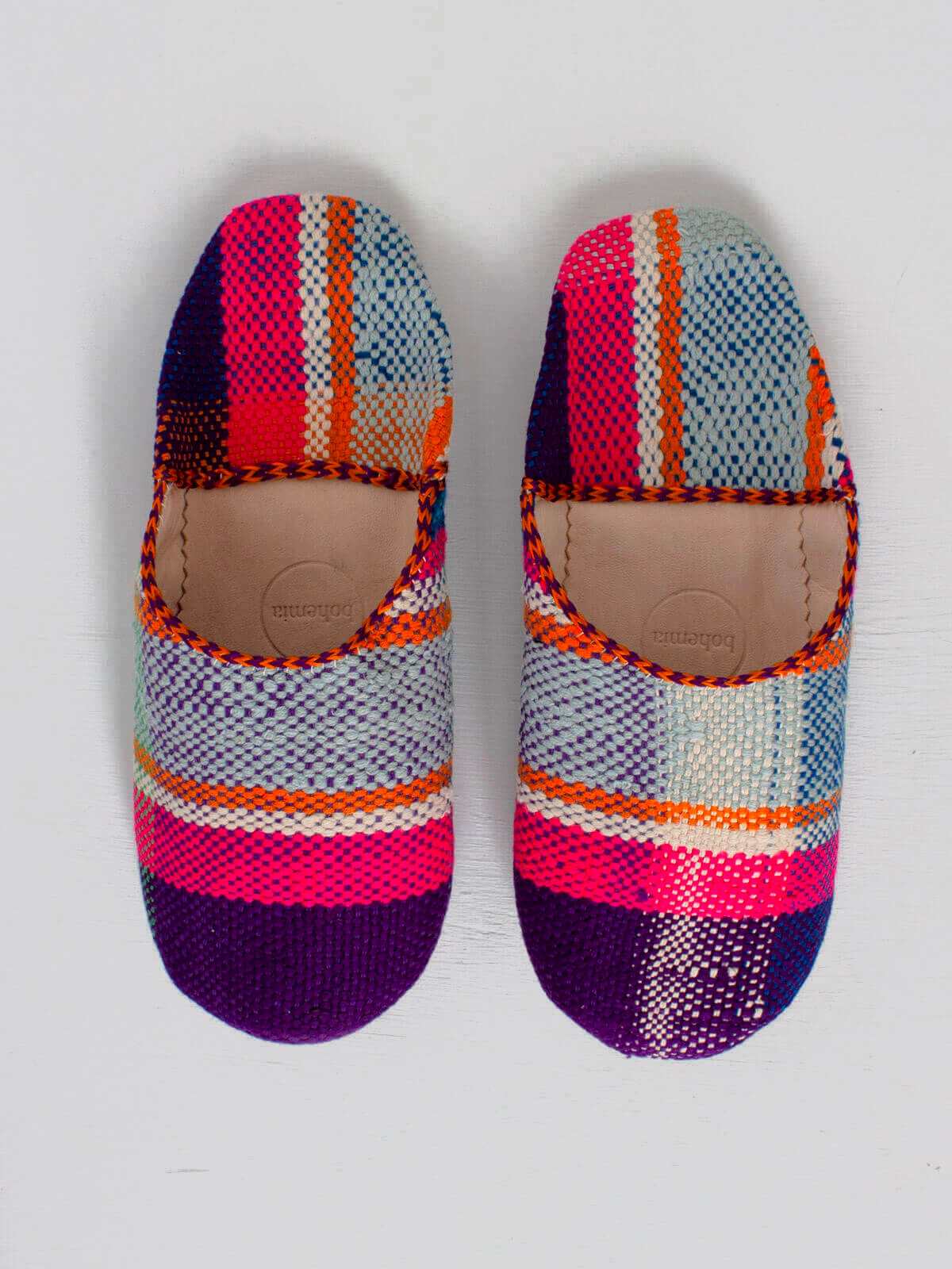Authentic Moroccan Boujad Basic Babouche Slippers - Handwoven Souk Day Weave - Comfortable House Shoes for Men & Women - Perfect for Home, Lounge, and Cultural Fashion