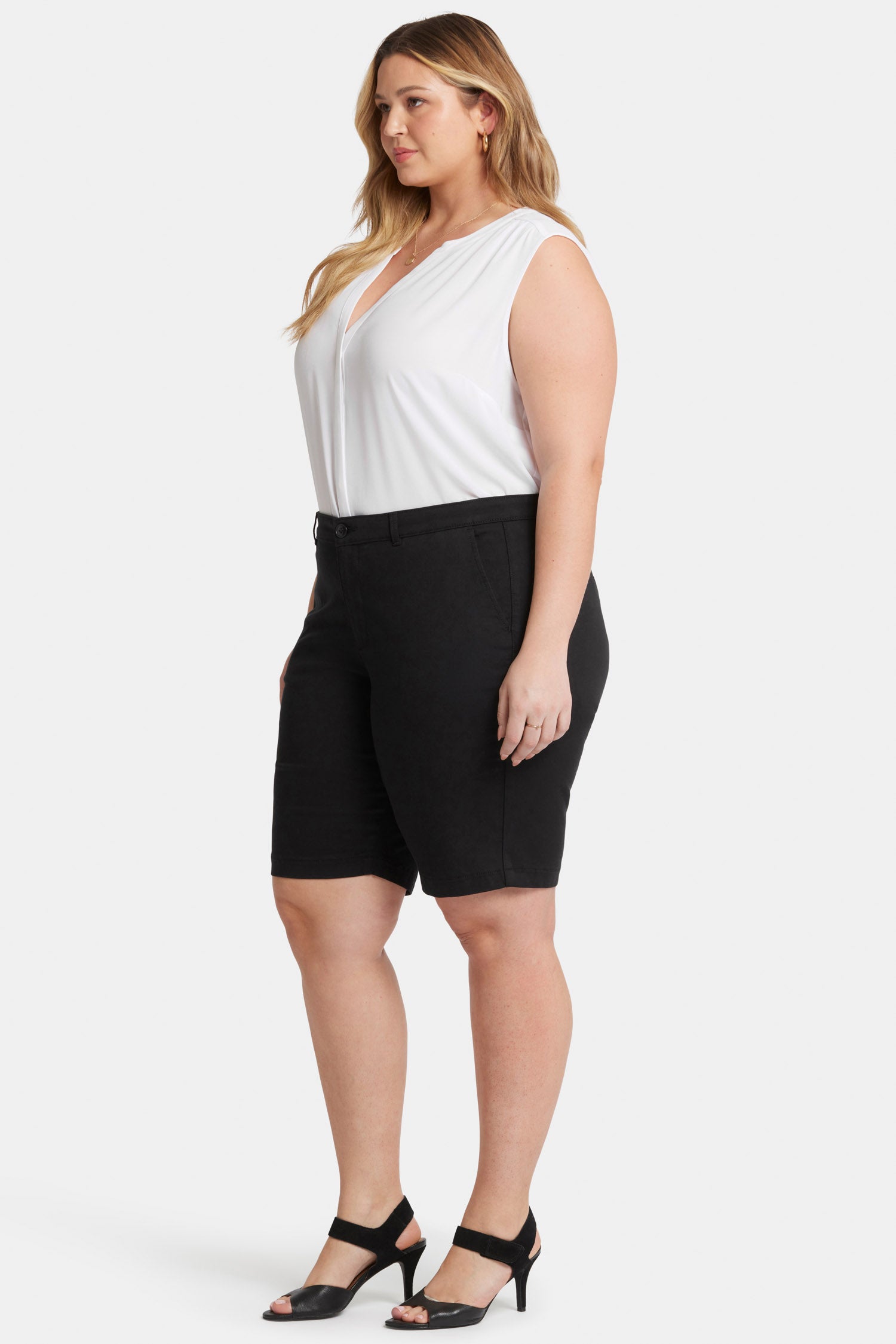 Plus Size Bermuda Shorts for Women - Black Casual Summer Shorts for Beach, Travel & Everyday Wear