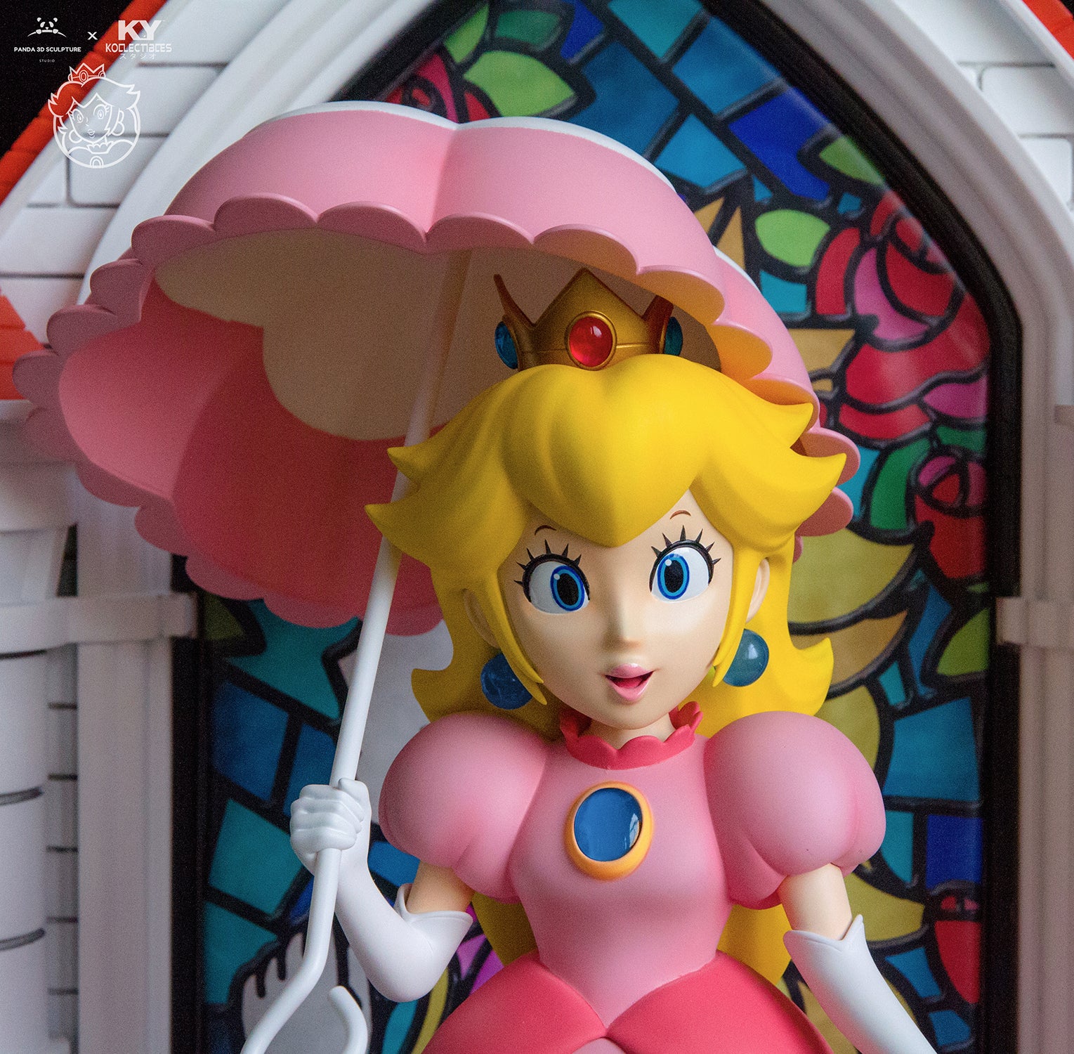 Panda Studio x KY Kollectibles Princess Peach Figure - Super Mario Bros Collectible Doll for Fans & Gamers | Perfect for Display, Gift Giving & Anime Collections