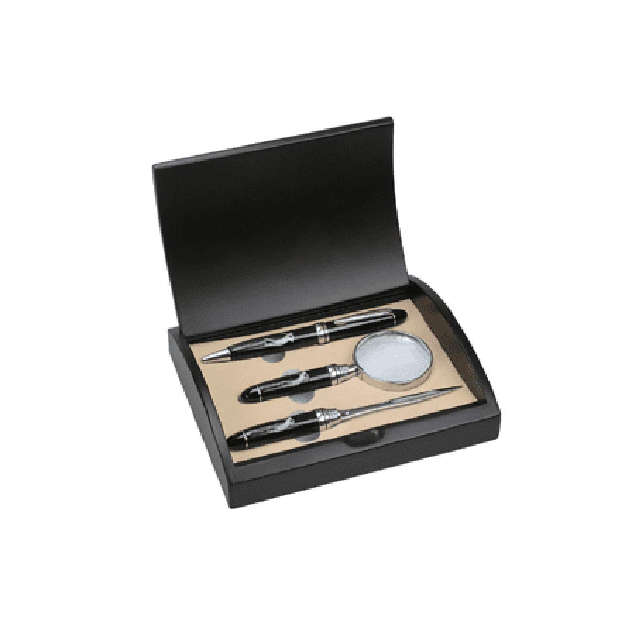 Premium Executive Gift Set - Par 3 Magnifying Glass, Pen & Letter Opener Combo | Perfect for Office, Business Gifts & Professional Presentations