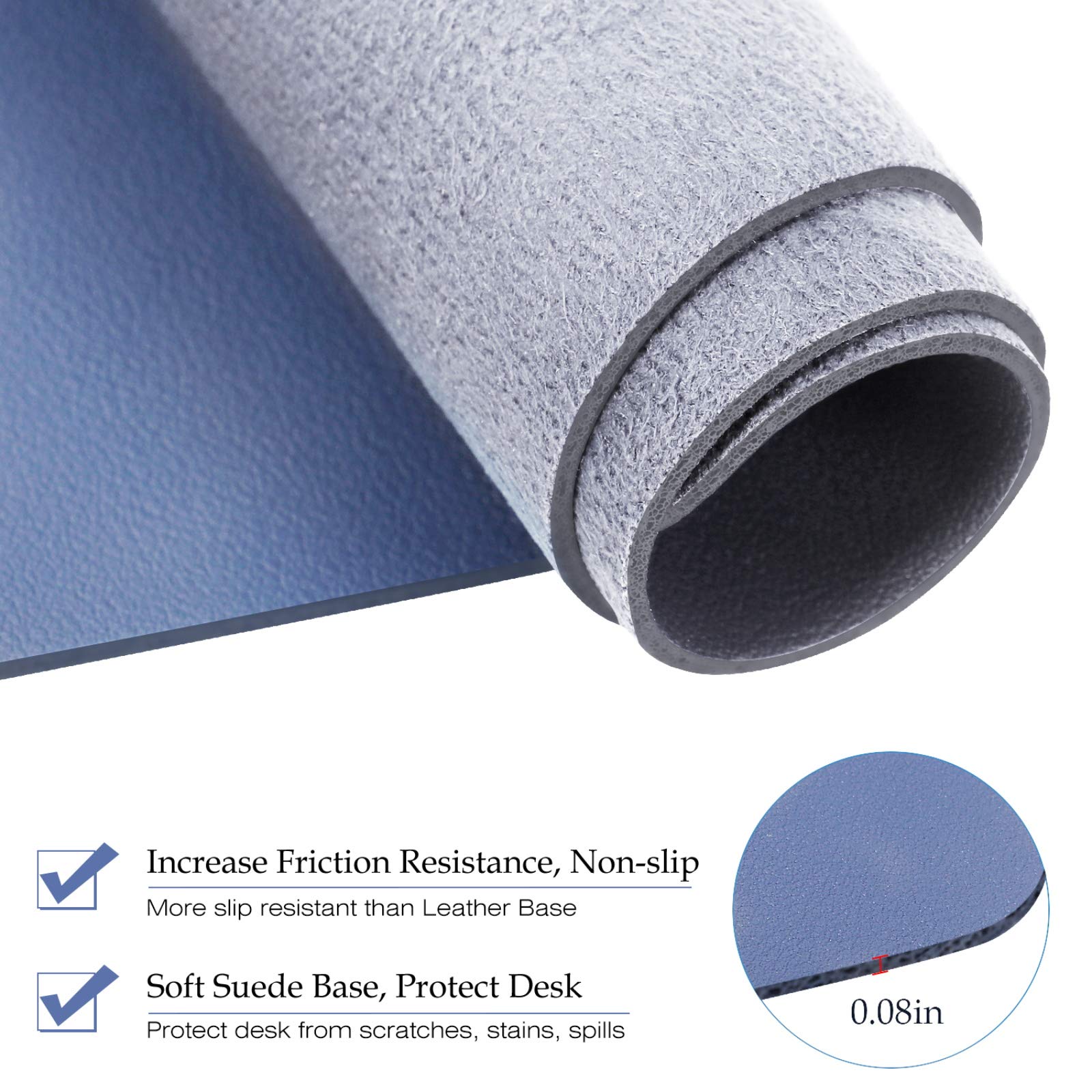 TOWWI PU Leather Desk Pad with Suede Base - 32