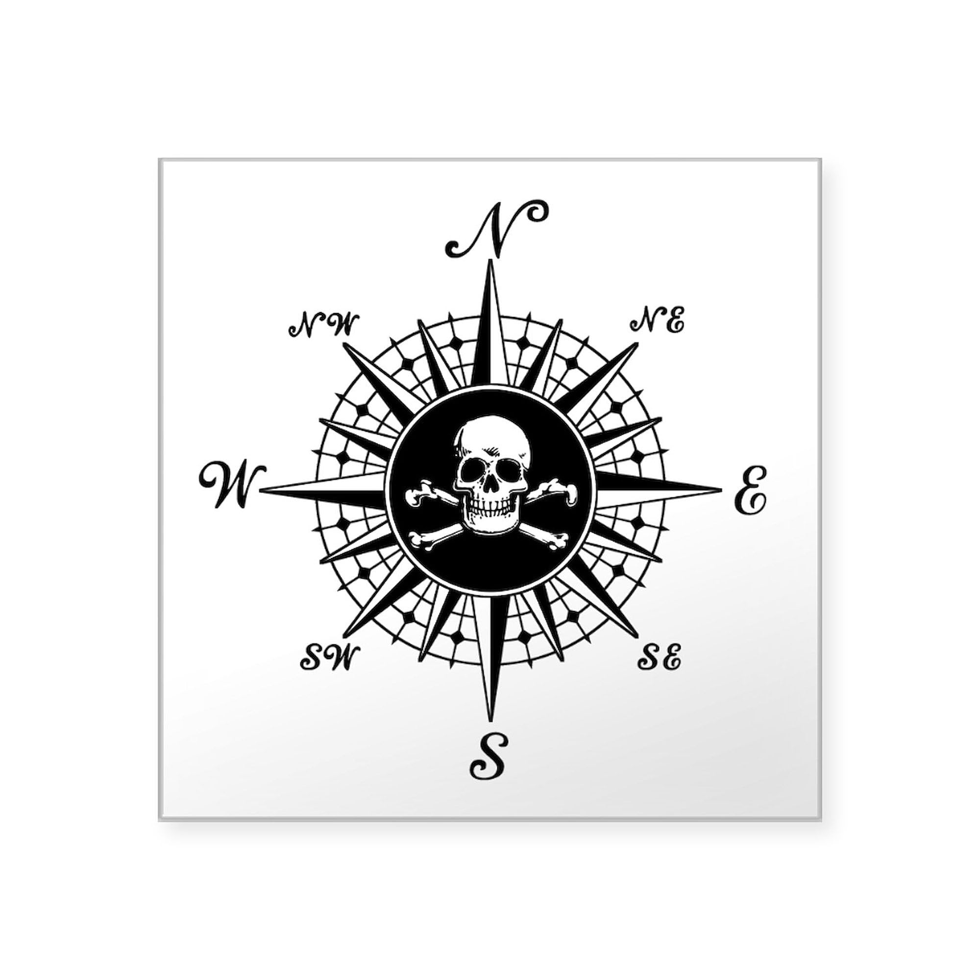 Compass Rose II Rectangle Sticker - Durable Vinyl Bumper Decal for Cars, Laptops & Water Bottles | Perfect for Travel Enthusiasts & Outdoor Adventures