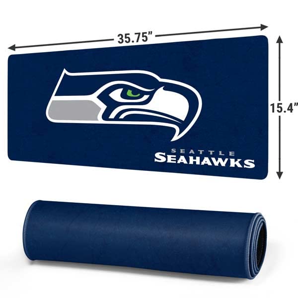 Skinit Extra Large Gaming Mouse Pad - Officially Licensed NFL Seattle Seahawks Distressed Design with Stitched Edges, Waterproof, Non-Slip Rubber Base - Perfect Desk Mat for PC, Laptop, Keyboard & Mouse - Ideal for Gaming, Office Work & Home Use