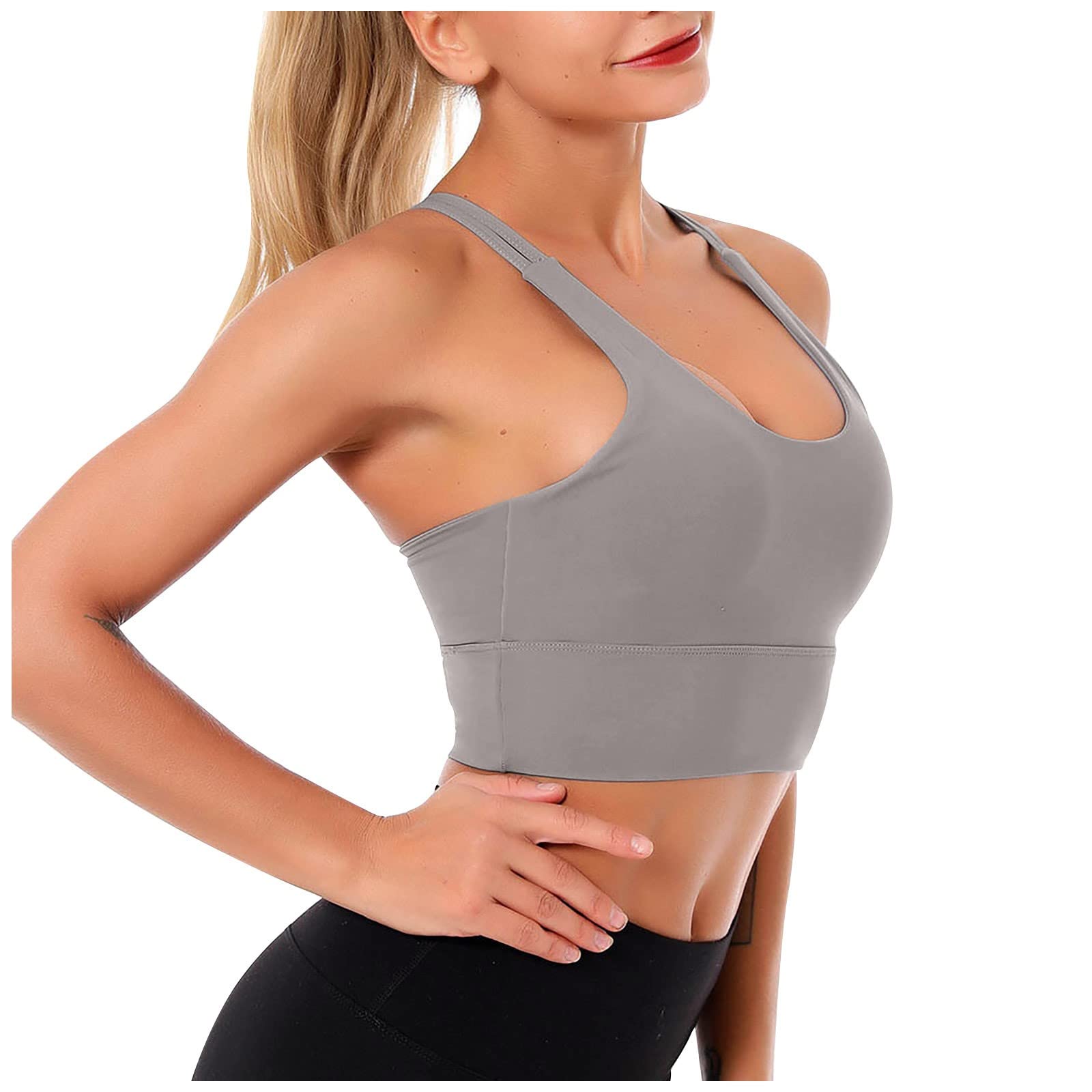 Best Women's Sports Bras - Criss Cross Back Seamless Activewear with Strappy Support for Yoga, Workouts & Sleep | Comfortable Exercise Bras for Running, Gym & Lounge Wear