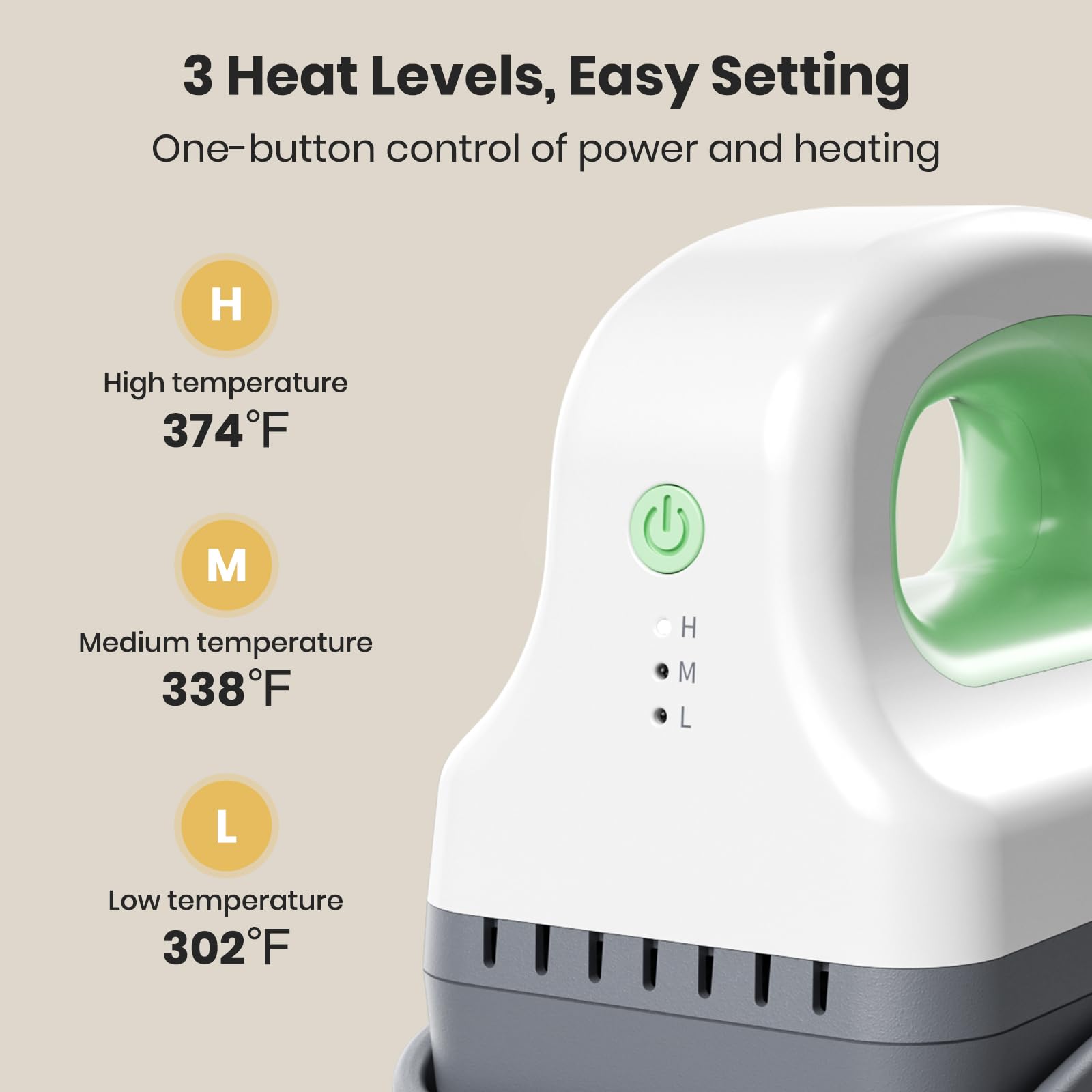 EENOUR Mini Hat Press Machine - 3 Heating Levels & Auto-Off, Handheld Cap Heat Press with 3