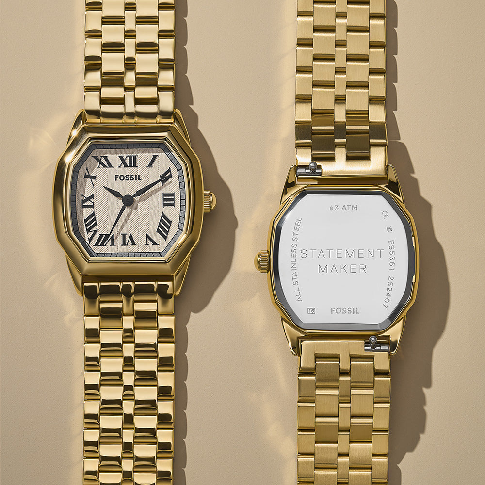 Fossil ES5361 Harlow Women's Stainless Steel Watch - Elegant Silver-Tone Bracelet, White Dial, Water Resistant - Perfect for Office, Casual Wear & Special Occasions