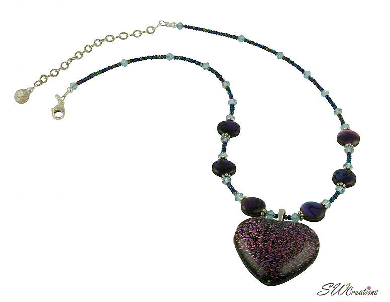 Exquisite Purple Heart Beaded Necklace for Women - Elegant Handmade Jewelry Gift for Valentine's Day, Anniversary & Special Occasions