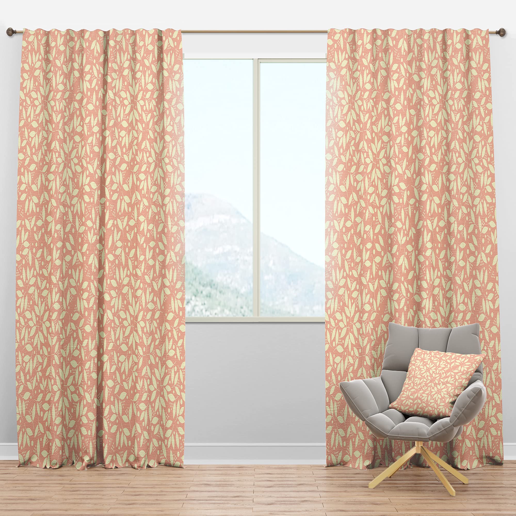 DesignQ Blackout Curtains - Retro Floral Pattern V Thermal Insulated Drapes for Bedroom & Living Room (52x84, Single Panel) - Perfect for Light Blocking, Privacy & Energy Efficiency