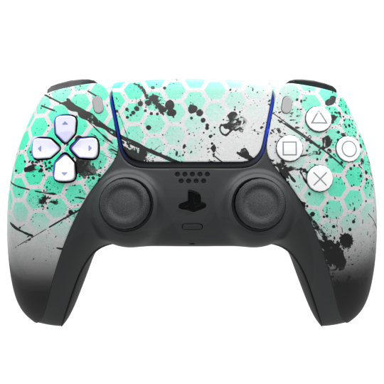 Emerald Green Hexagon Controller Skin for PS5 - Protective Cover with Non-Slip Grip for Enhanced Gaming Experience | Perfect for Competitive Gaming, Long Sessions & Console Protection